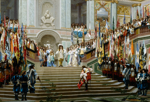 Великий Конде приветствует Людовика XIV на Лестнице в Версале. Худ. Ж.-Л. Жером, 1878 г., Музей Орсэ, Париж, Франция
