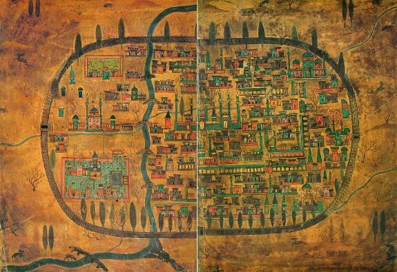 Схематичная карта Тавриза. XVI в. Работа Матракчи Насуха