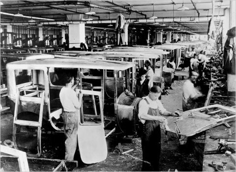 Сборочный цех компании Паккард. Детройт. Фото 20-х годов