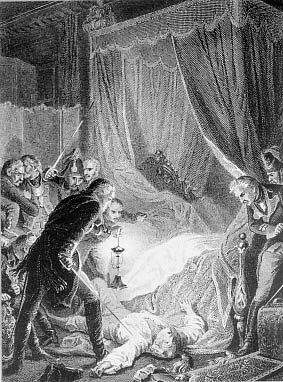 Убийство императора Павла I, гравюра Утвайта по рис. Филиппото. 1880-е гг.